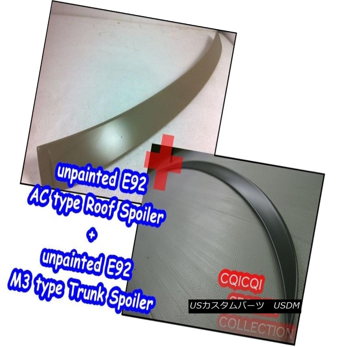 エアロパーツ Unpainted COMBO BMW 07-13 E92 3-series AC type roof + M3 type trunk spoiler ◎ 未塗装のコンボBMW 07-13 E92 3シリーズACタイプのルーフ+ M3タイプのトランク・スポイラー？ 【並行輸入品】
