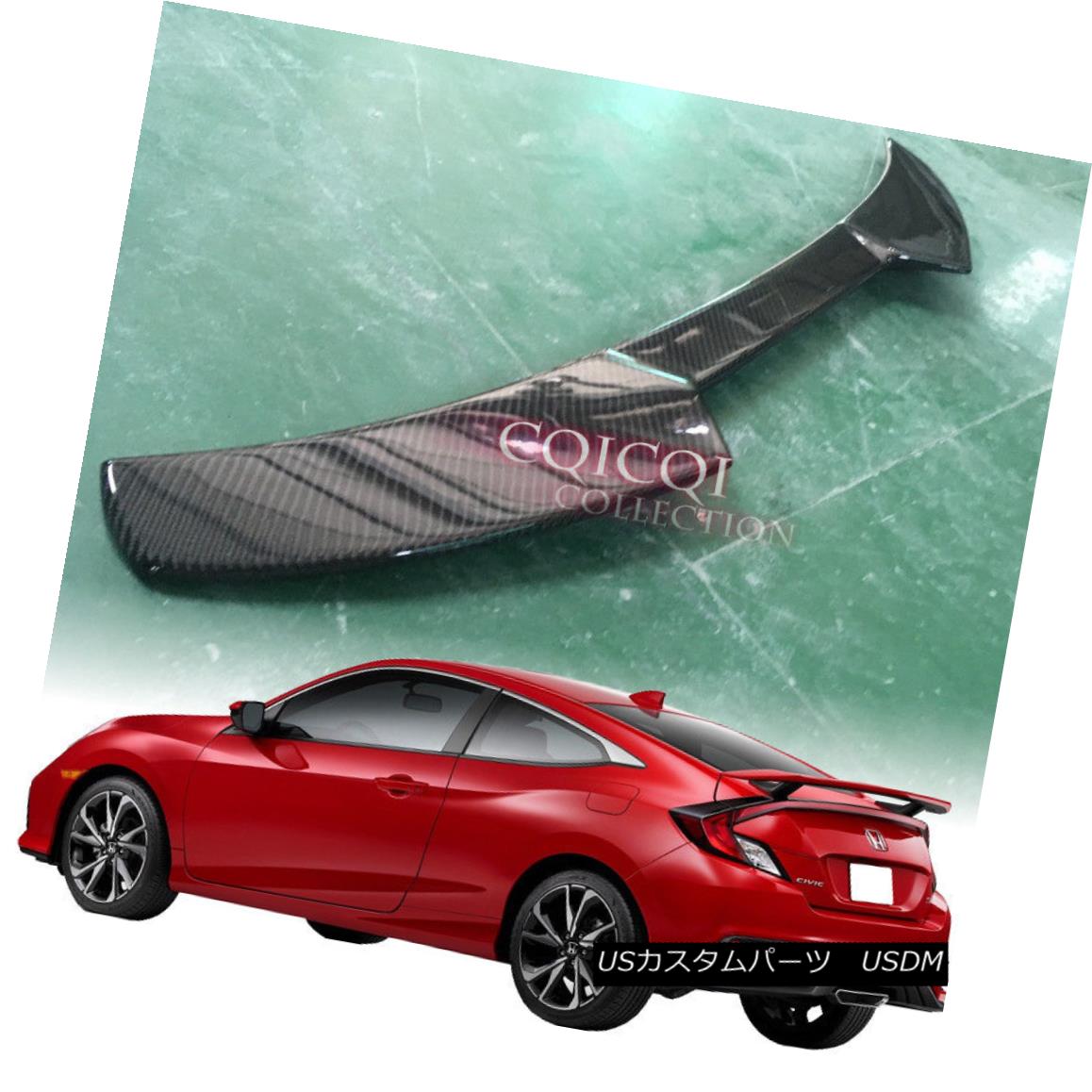 エアロパーツ Carbon Fiber HONDA 2017~2018 CIVIC coupe 2-door V type roof spoiler ◎ 炭素繊維HONDA 2017?2018 CIVICクーペ2ドアVタイプルーフスポイラー？ 【並行輸入品】