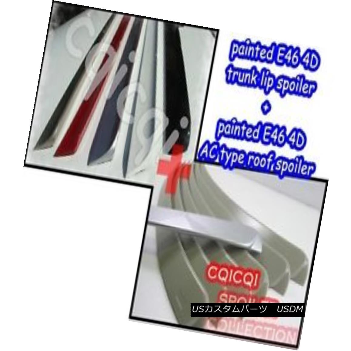 エアロパーツ Painted Combo Roof & Trunk Lip Spoiler For BMW E46 sedan color-668 (Jet Black)◎ 塗装コンボ屋根＆amp; BMW E46セダンカラー668（ジェットブラック）用のトランクリップスポイラー？ 【並行輸入品】