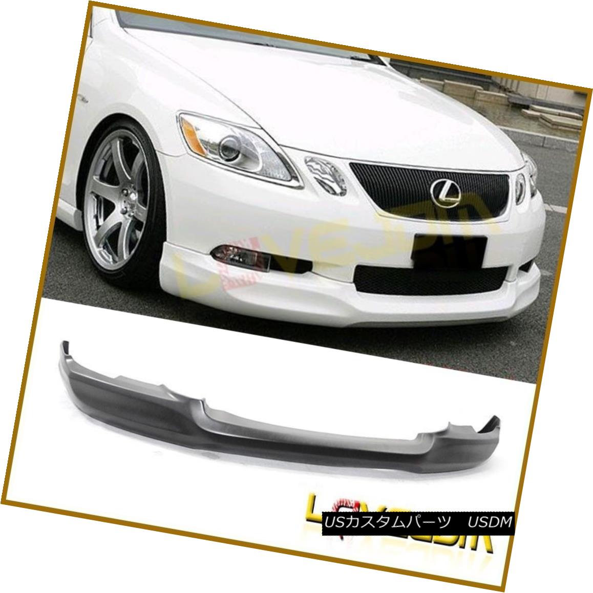 エアロパーツ Fits 06 07 Lexus GS300 GS350 GS430 PU Front Bumper Lip Spoiler Splitter フィット06 07レクサスGS300 GS350 GS430 PUフロントバンパーリップスポイラースプリッター 【並行輸入品】