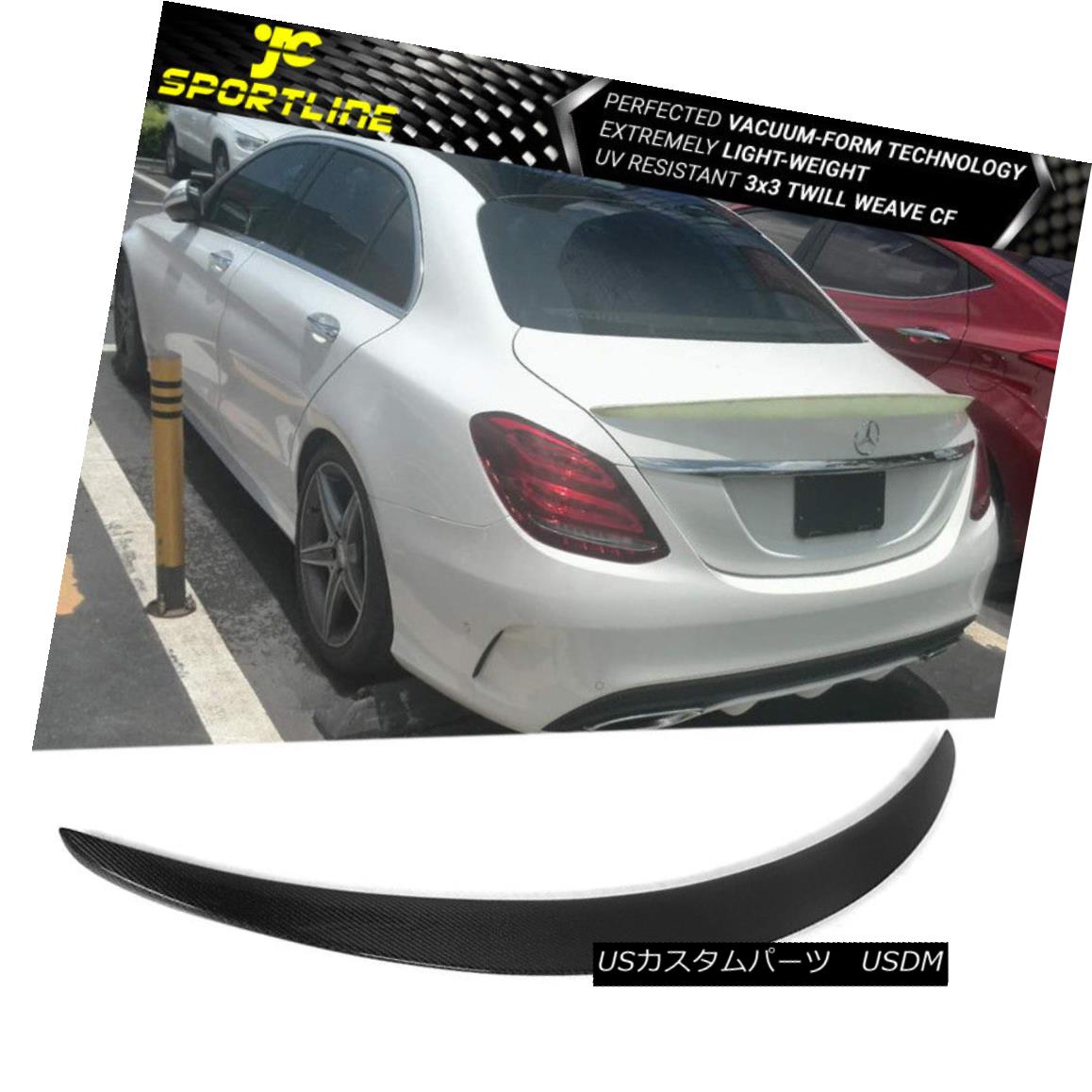 エアロパーツ Fits 15-18 Mercedes-Benz W205 C200L/C260L/C400 Rear Trunk Spoiler Carbon Fiber フィット15-18 Mercedes-Benz W205 C200L / C260L / C4 00リアトランクスポイラーカーボンファイバー 【並行輸入品】｜カスタムパーツ WORLD倉庫