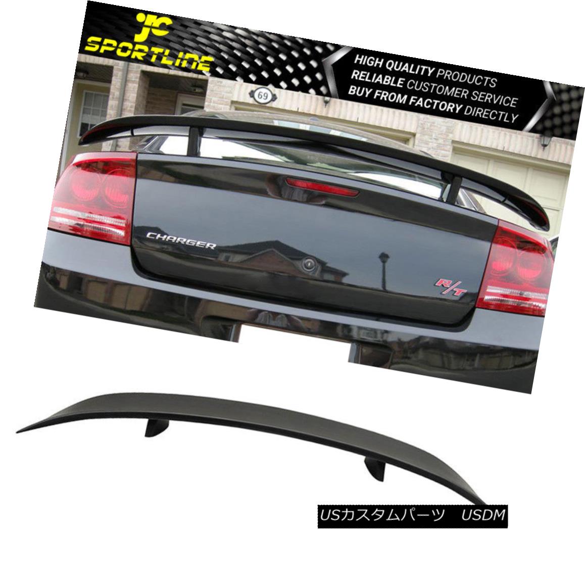 エアロパーツ Fits 06-10 Dodge Charger Factory Style ABS Rear Trunk Spoiler Wing Matt Black フィット06-10ダッジチャージャー工場スタイルABSリアトランクスポイラーウィングマットブラック 【並行輸入品】