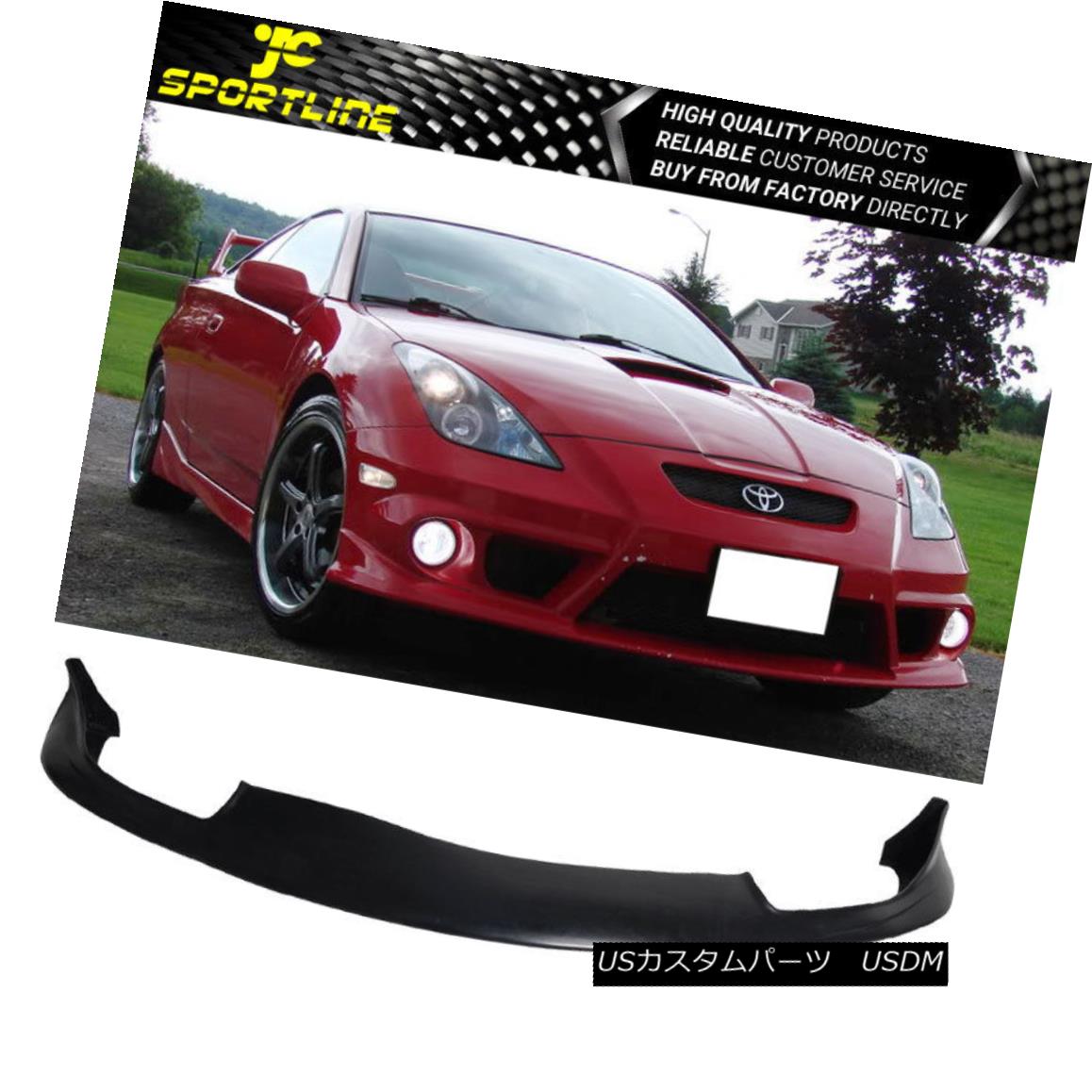 エアロパーツ Fits 00-02 Toyota Celica JDM Style Front Bumper Lip Spoiler Bodykit PU Urethane フィット00-02トヨタセリカJDMスタイルフロントバンパーリップスポイラーボディキットPUウレタン 【並行輸入品】