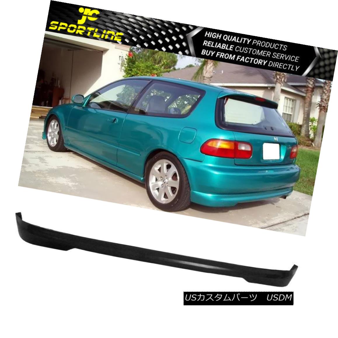 エアロパーツ Fits 92-95 Honda Civic 3DR Hatch Polyurethane Rear Bumper Lip Spoiler Bodykit フィット92-95ホンダシビック3DRハッチポリウレタンリアバンパーリップスポイラーボディキット 【並行輸入品】