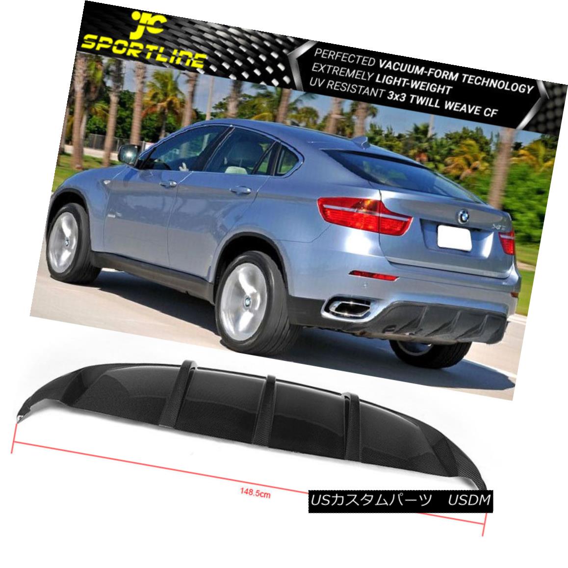 エアロパーツ Fits 08-14 BMW X6 E71 Rear Diffuser Carbon Fiber CF フィット08-06 BMW X6 E71リアディフューザーカーボンファイバーCF 【並行輸入品】
