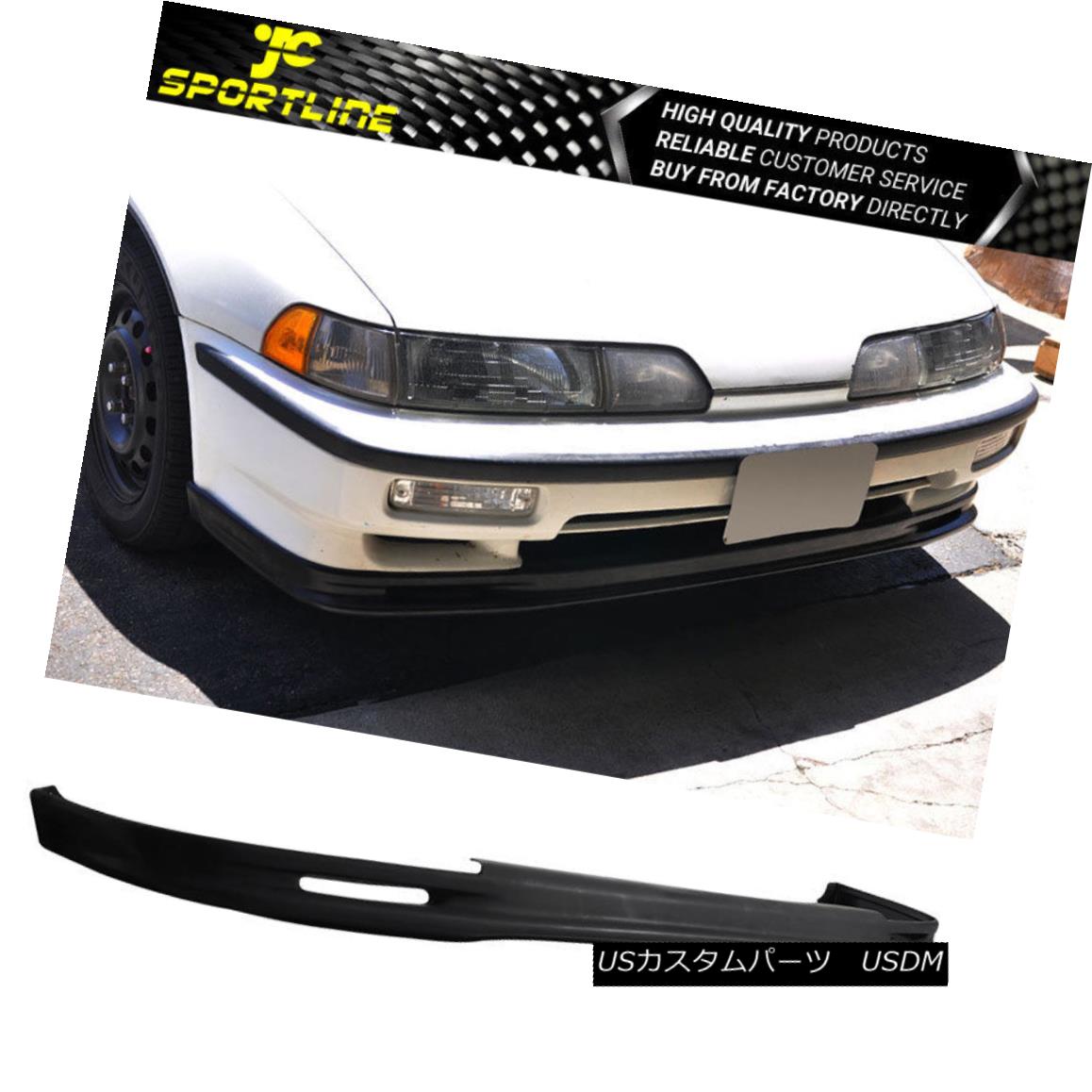 エアロパーツ Black MU PolyUrethane Front Bumper Lip Spoiler Bodykit Fits 90-91 Acura Integra ブラックMUポリウレタンフロントバンパーリップスポイラーボディキット90-91 Acura Integra 【並行輸入品】