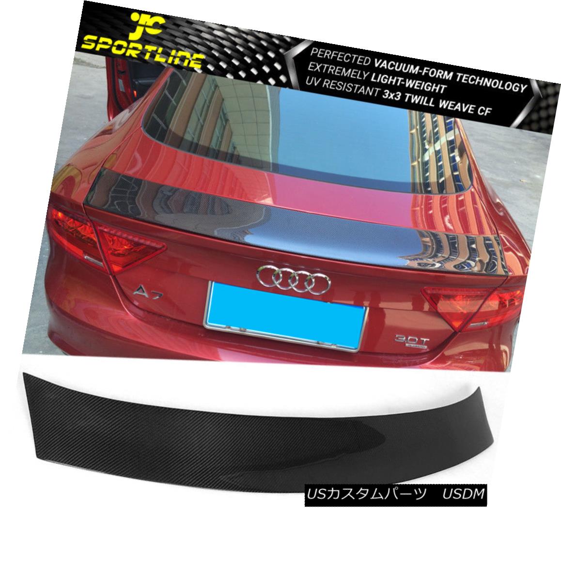 エアロパーツ Fits 12-18 Audi A7 S7 RS7 JC Style Carbon Fiber Trunk Spoiler Wing フィット12-18アウディA7 S7 RS7 JCスタイルカーボンファイバートランクスポイラーウィング 【並行輸入品】