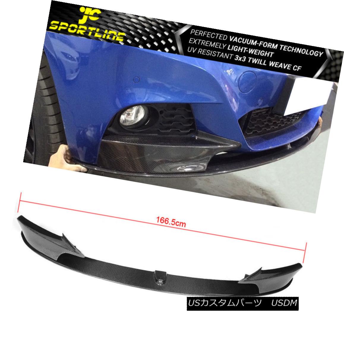 エアロパーツ Fits 14-18 BMW 3 Series F34 GT M Sport Front Bumper Lip & Apron Splitter CF フィット14-18 BMW 3シリーズF34 GT Mスポーツフロントバンパーリップ＆amp; エプロンスプリッタCF 【並行輸入品】