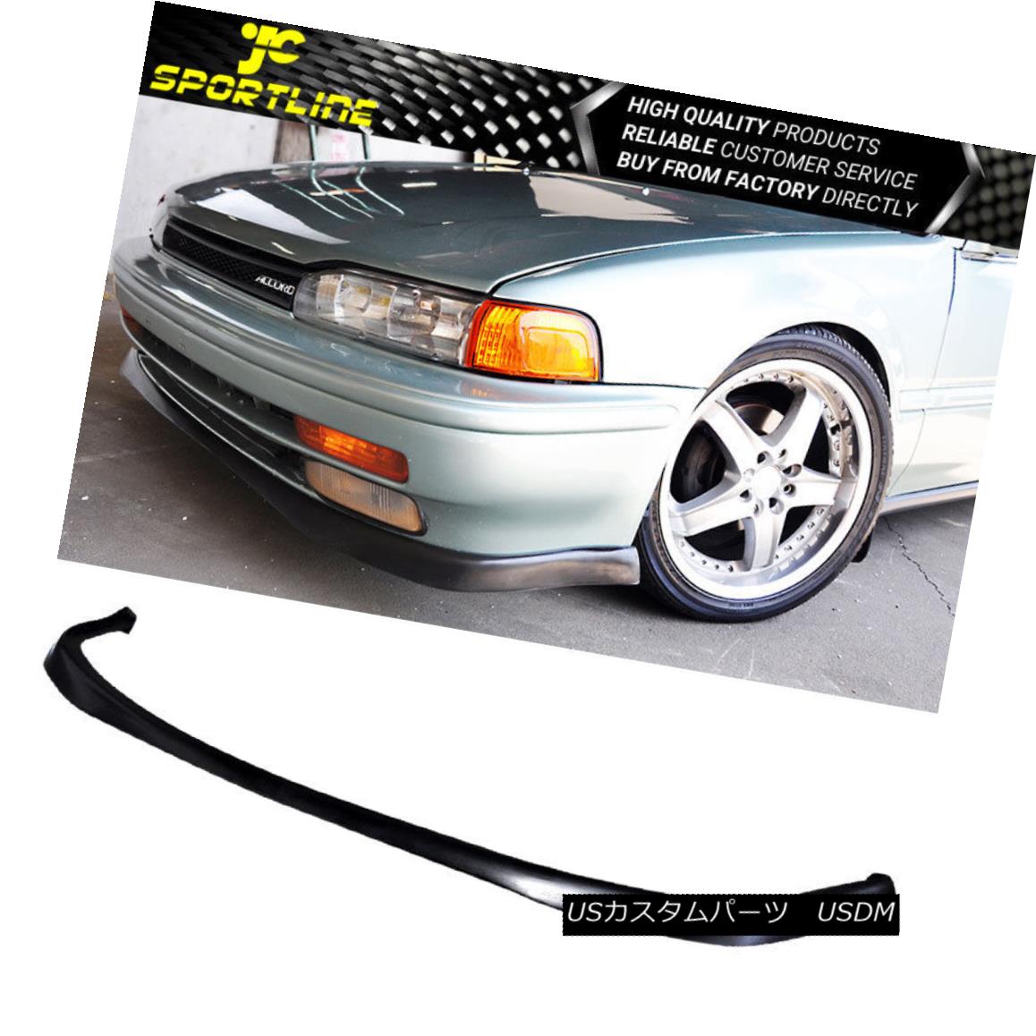 エアロパーツ Fits 90 91 92 93 Honda Accord PU Front Bumper Lip Bodykit T-R Style Splitter フィット90 91 92 93ホンダアコードPUフロントバンパーリップボディキットT-Rスタイルスプリッター 【並行輸入品】