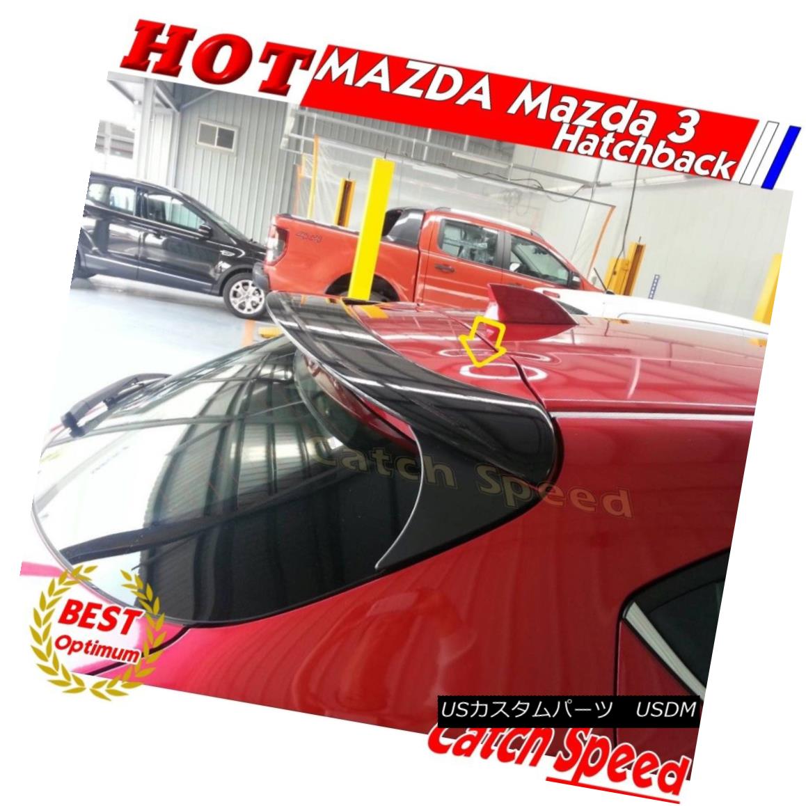 エアロパーツ Unpainted OE Style Rear Roof Trunk Spoiler Wing For Mazda 3 2014~2016 Hatchback 未塗装OEスタイルマツダ3用リアルーフトランク・スポイラー・ウイング2014?2016ハッチバック 【並行輸入品】