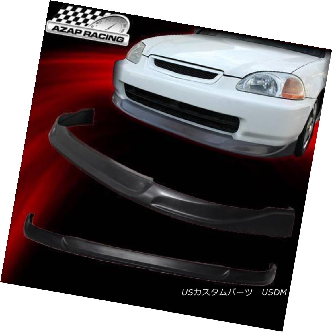 エアロパーツ 96-98 JDM Concept Style Black Urethane Front Bumper Lip Spoiler Fits Honda Civic 96-98 JDMコンセプトスタイルブラックウレタンフロントバンパーリップスポイラーはホンダシビックにフィット 【並行輸入品】