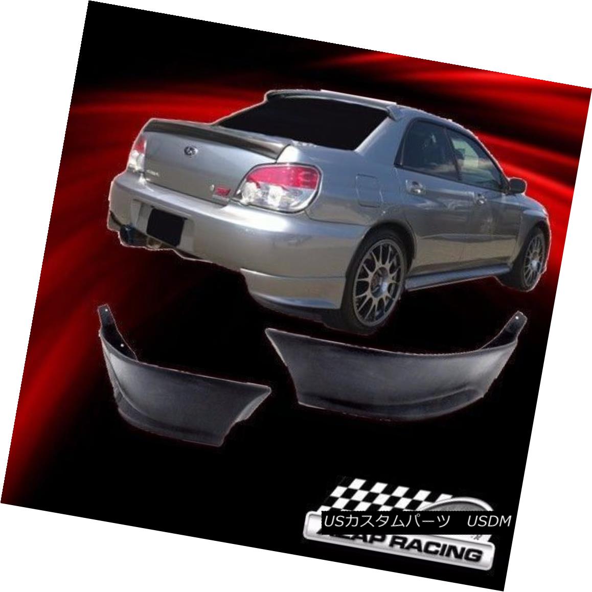 エアロパーツ 2002-2007 Urethane Rear Bumper Lip Spoiler Splitter 2Pcs Fits Subaru Impreza Wrx 2002-2007ウレタンリヤバンパーリップスポイラースプリッター2個入りSubaru Impreza Wrx 【並行輸入品】