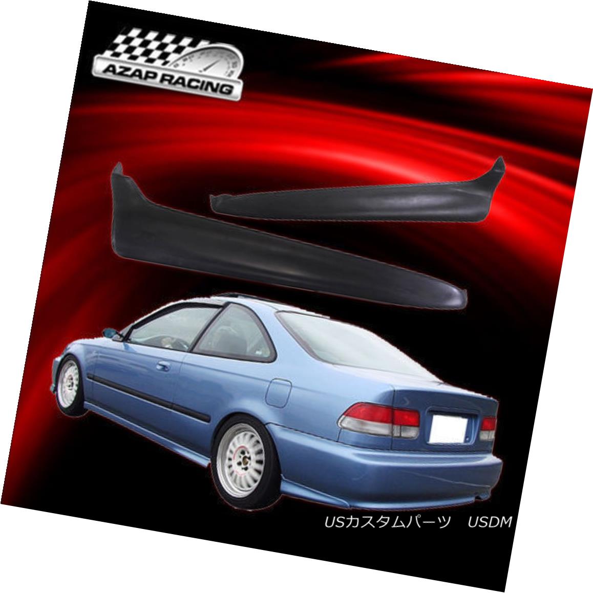 エアロパーツ 99-00 Rear Bumper Lip Spoiler Black Valance Spats Fits Honda Civic 2/4Dr 2Pc 99-00リアバンパーリップスポイラーブラックバランススパッツホンダシビック2 / 4Dr 2Pcに適合 【並行輸入品】 104,484円