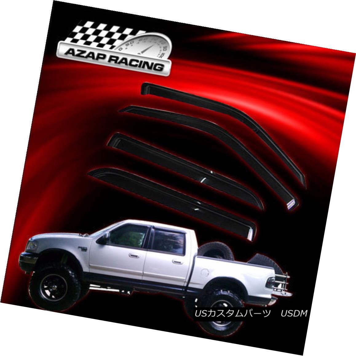 エアロパーツ Fits 01-03 Ford F150 Crew Cab Slim Acrylic Window Visors 4Pc フィット01-03フォードF150クルーキャブスリムアクリルウィンドウバイザー4Pc 【並行輸入品】｜カスタムパーツ WORLD倉庫