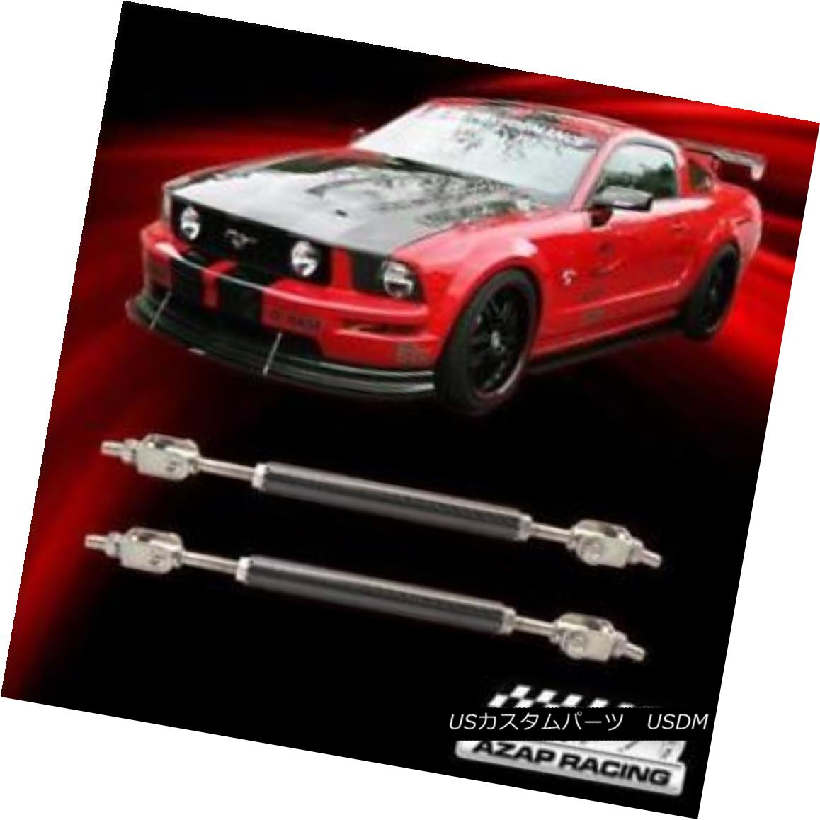 エアロパーツ Carbon Fiber Adjustable Pairs Front Rear Splitter Rods Support Fits Universal 炭素繊維調整可能なペアフロントリアスプリッタロッドサポートユニバーサルフィット 【並行輸入品】