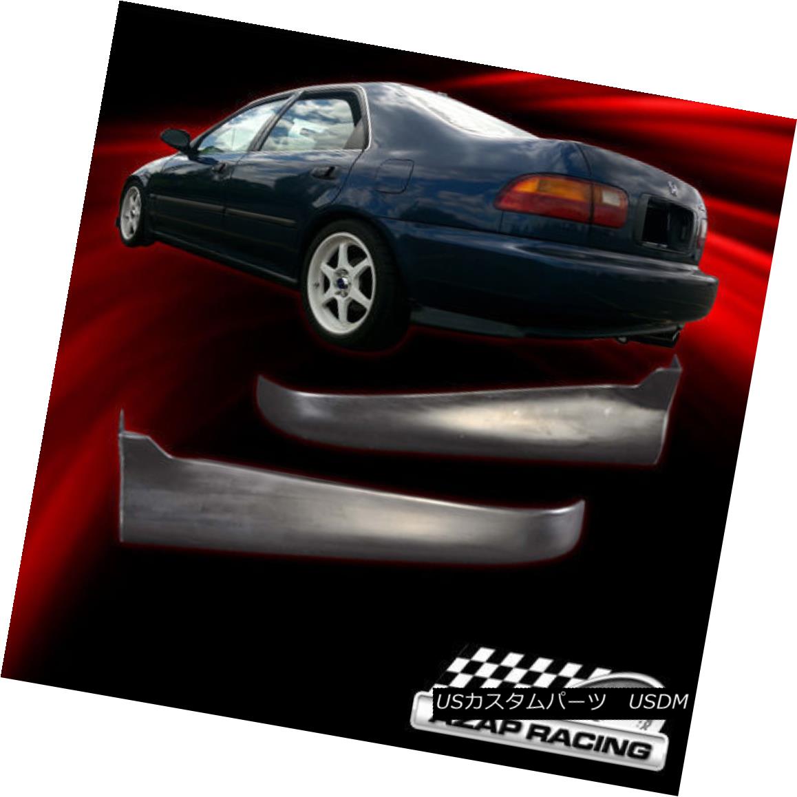 エアロパーツ 92-95 Black PU 2Pcs Style Rear Bumper Lip Spoiler Valance Fits Honda Civic 2/4Dr 92-95 Black PU 2Pcsスタイルリアバンパーリップスポイラーヴァランスはホンダシビック2 / 4Drに適合 【並行輸入品】