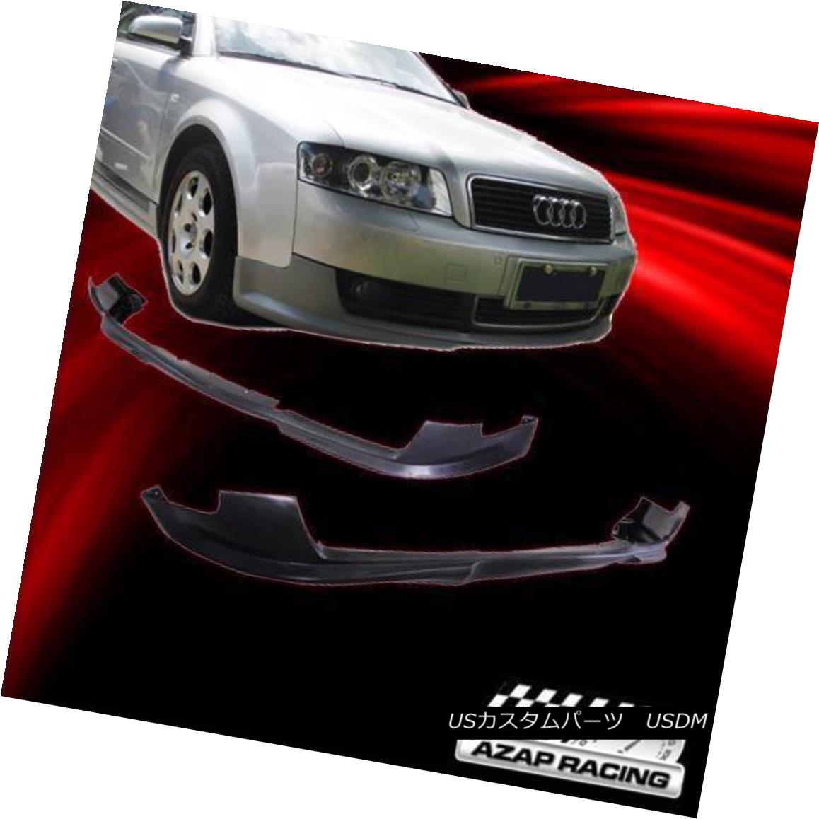 エアロパーツ 02-05 Euro Style Poly-Urethane Front Bumper Lip Spoiler Black Fits Audi A4 B6 02-05ユーロスタイルポリウレタンフロントバンパーリップスポイラーブラックフィットAudi A4 B6 【並行輸入品】