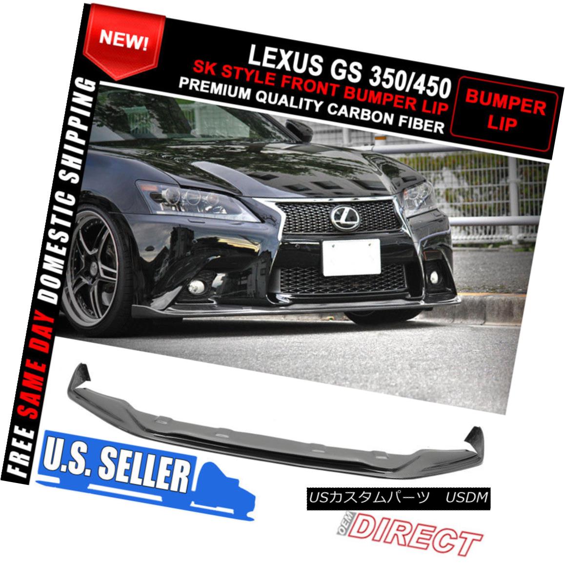 エアロパーツ For 13-15 Lexus F Sport Only Gs350 450 Sedan Sk Style Carbon Front Bumper Lip CF 13-15レクサスFスポーツのみGs350 450セダンSkスタイルカーボンフロントバンパーリップCF 【並行輸入品】
