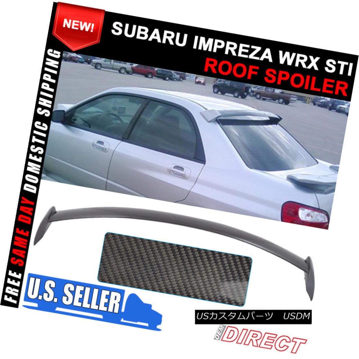 エアロパーツ Fit 02-07 Subaru Impreza WRX STI Roof Spoiler Wing Carbon Fiber CF フィット02-07スバルインプレッサWRX STIルーフスポイラーウイングカーボンファイバーCF 【並行輸入品】