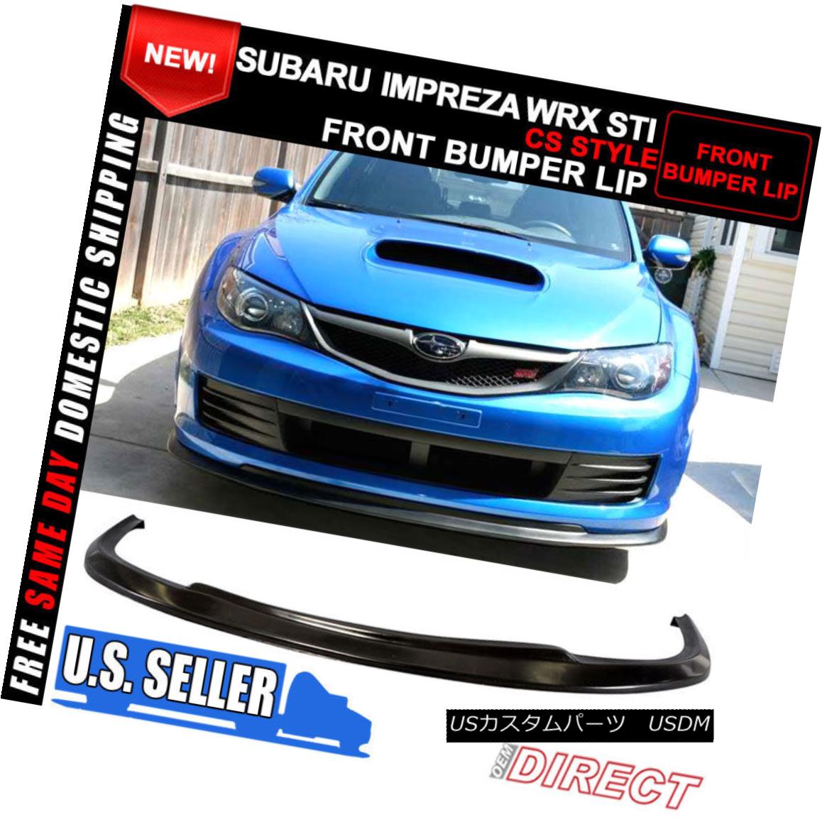 エアロパーツ Fit For 08-10 Subaru Impreza WRX STI CS Style Front Bumper Lip 08-10スバルインプレッサWRX STI CSスタイルフロントバンパーリップ 【並行輸入品】