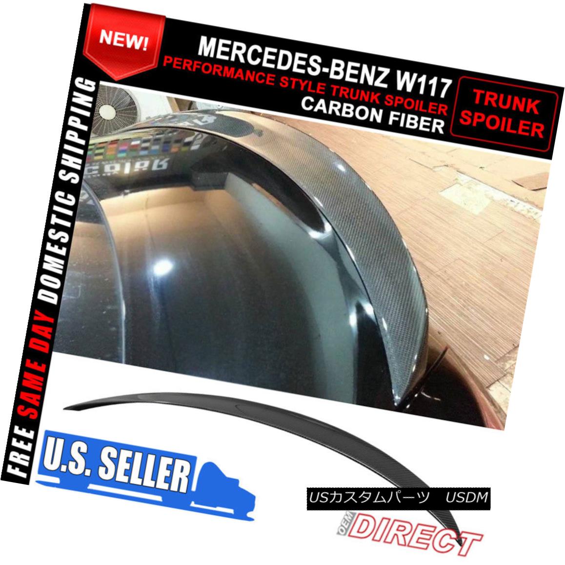 エアロパーツ Fits 13-18 Mercedes Benz Cla W117 Sedan P Style Carbon Fiber CF Trunk Spoiler フィット13-18メルセデスベンツクラW117セダンPスタイル炭素繊維CFトランクスポイラー 【並行輸入品】