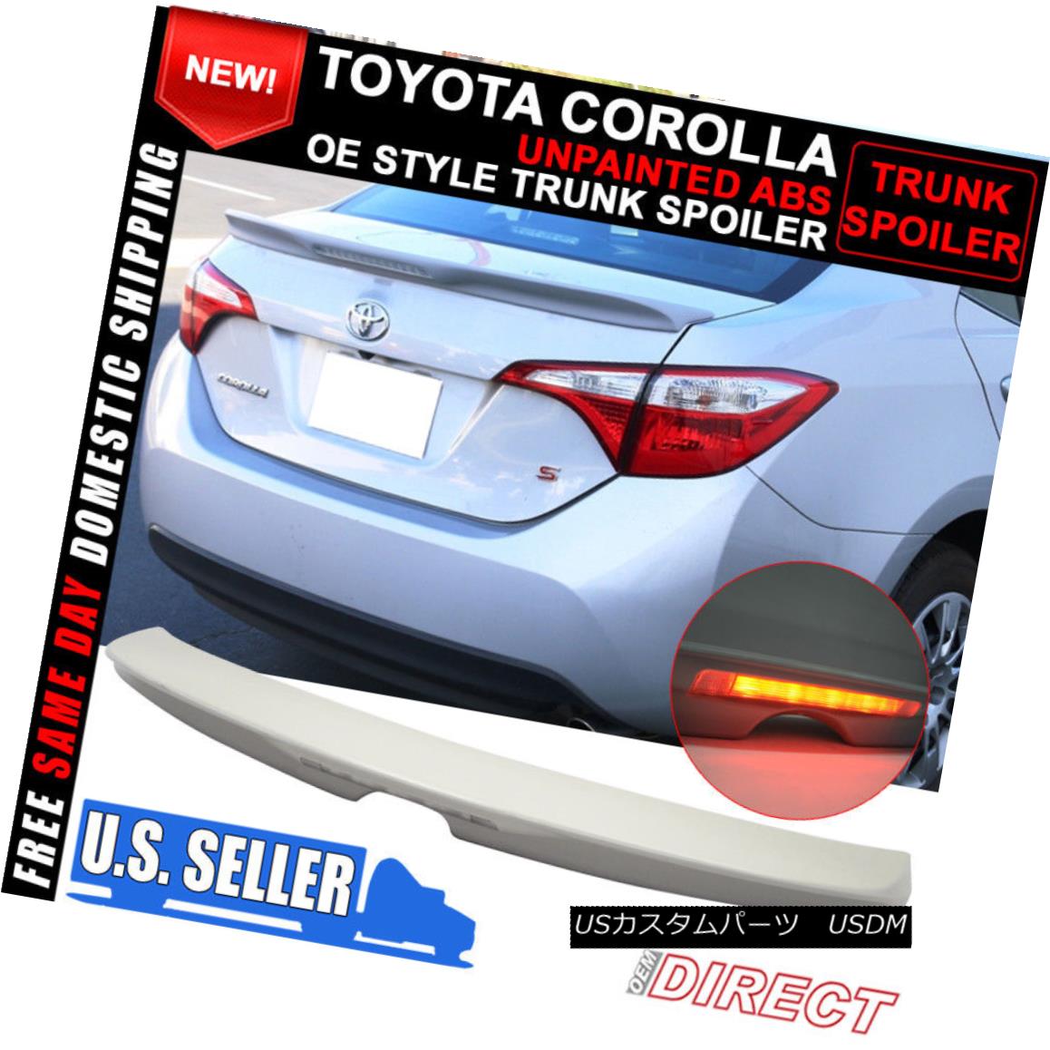 エアロ分 14 17 Toyota Corolla Sedan Oe Factory Style Trunk Spoiler 3rd Brake Led Light 14 17トヨタカローラサルーンoe製造所スタイルトランクスポイラー序数3打切りledライトフィールダー Makharyacargo Com