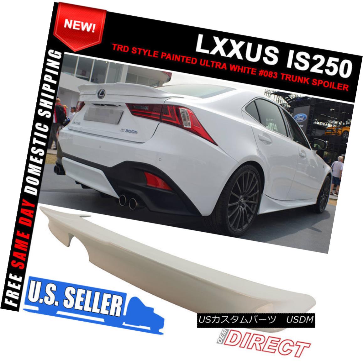 エアロパーツ For 14 16 Lexus Is250 Painted Ultra White 0 Trd Style Trunk Spoiler Abs 14 16レクサスis250塗装ウルトラホワイト 0 Trdスタイルトランクスポイラー Abs Voli Me