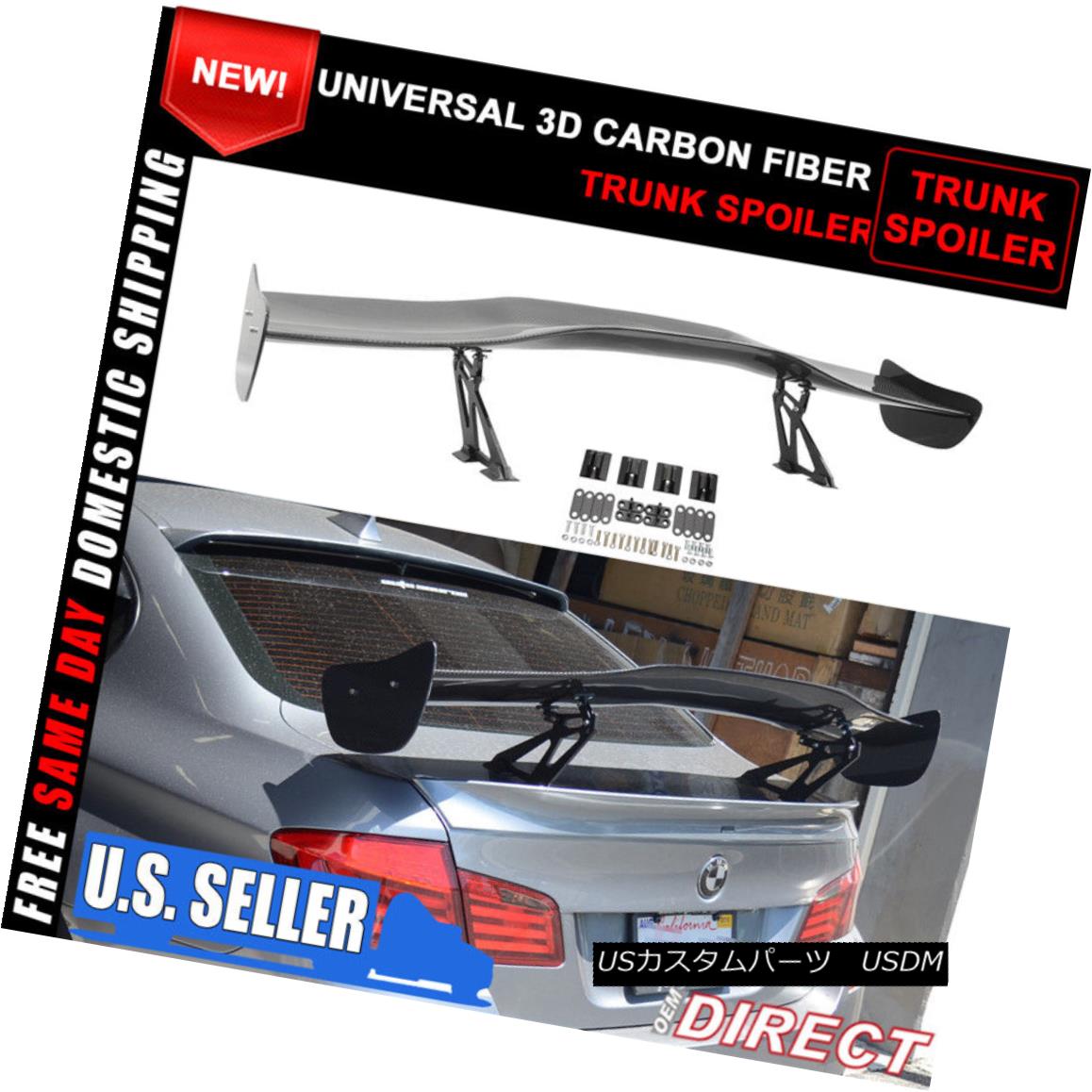 エアロパーツ 57 Inch Universal Fit 3D Carbon Fiber CF Rear GT Trunk Spoiler Wing Racing Deck 57インチユニバーサルフィット3DカーボンファイバーCFリアGTトランクスポイラーウイングレーシングデッキ 【並行輸入品】｜カスタムパーツ WORLD倉庫