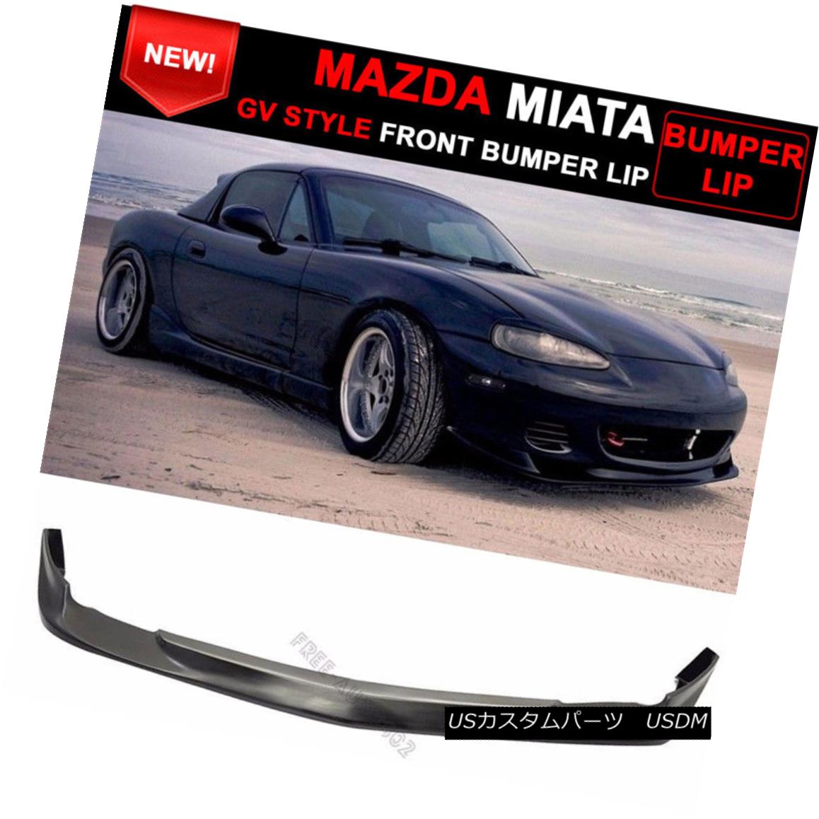 エアロパーツ For 01-05 Mazda Miata MX-5 Coupe Convertible Gv Style Front Bumper Lip Spoiler 01-05マツダMiata MX - 5クーペコンバーチブルGvスタイルフロントバンパーリップスポイラー 【並行輸入品】