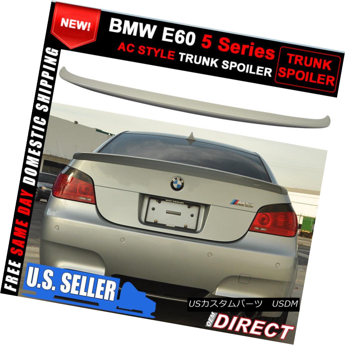 エアロパーツ 04-08 BMW E60 5 Series Ac-S Style Rear Trunk Lip Wing Lid Spoiler Unpainted 04-08 BMW E60 5シリーズAc-Sスタイルリアトランクリップウイングリッドスポイラー未塗装 【並行輸入品】