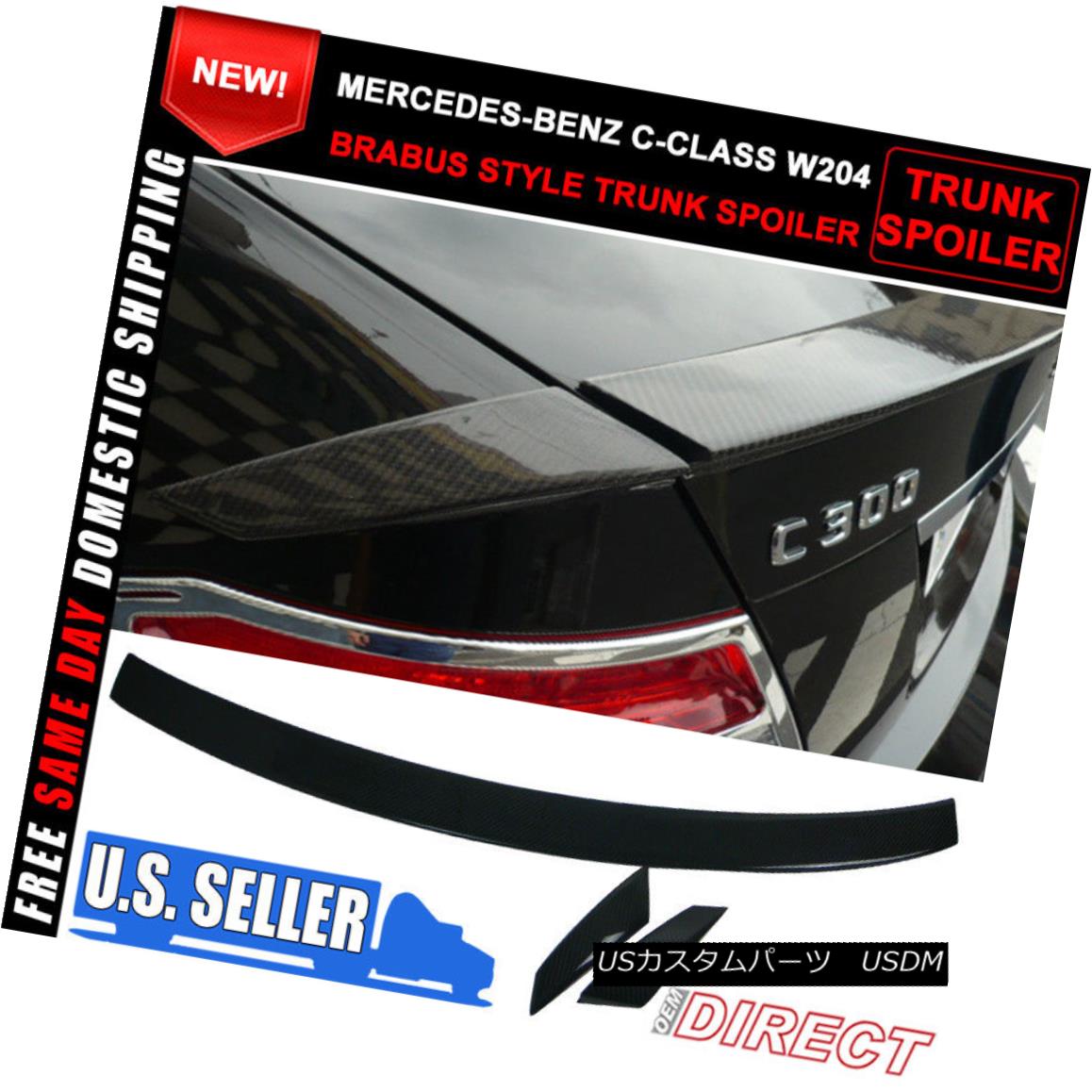 エアロパーツ Fit For 08-14 C-Class W204 B Style Trunk Spoiler Wing - Carbon Fiber (CF) 08-14 CクラスW204 Bスタイルトランク・スポイラー・ウィング用炭素繊維（CF） 【並行輸入品】