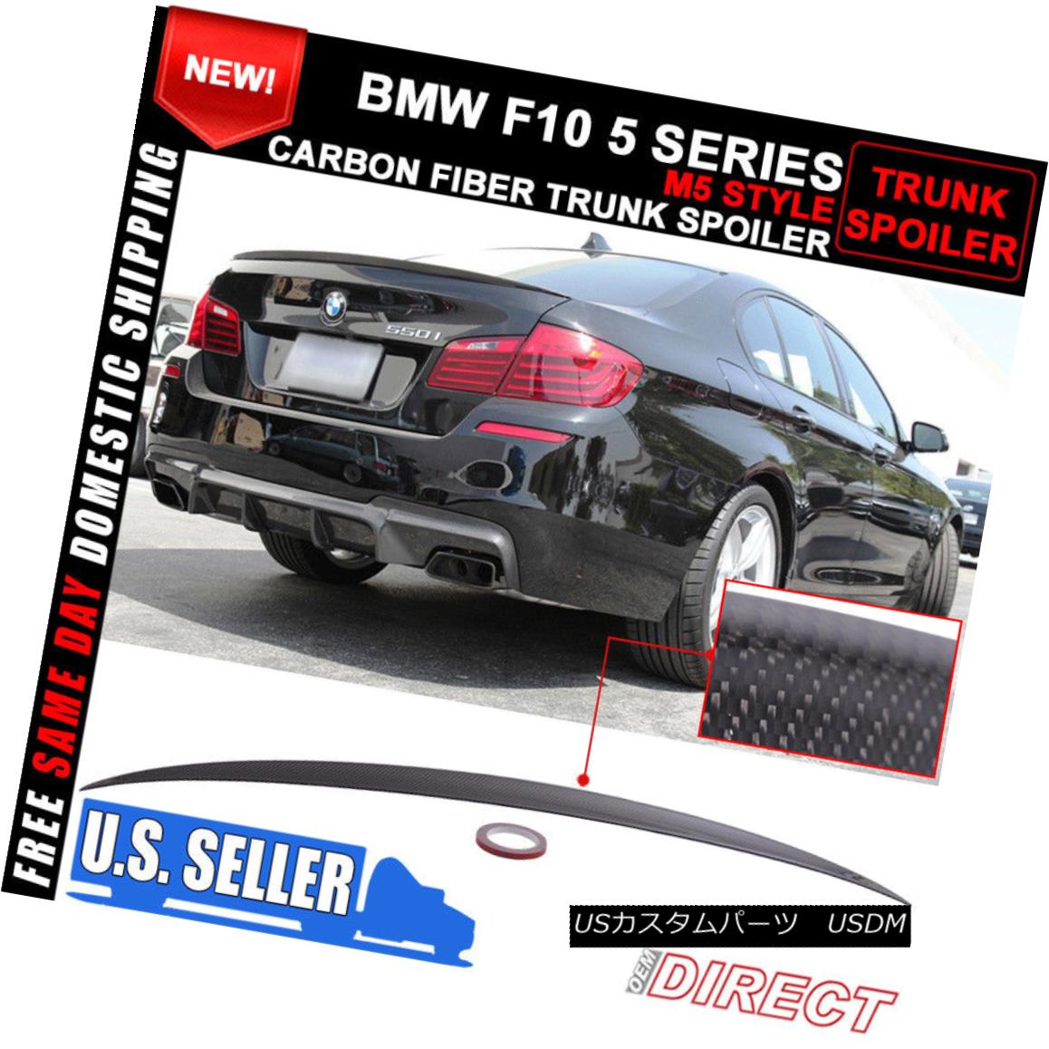 エアロパーツ 11-16 BMW 5-Series F10 4Dr M5 Style Trunk Spoiler Wing Carbon Fiber CF 11-16 BMW 5シリーズF10 4Dr M5スタイルトランク・スポイラー翼炭素繊維CF 【並行輸入品】