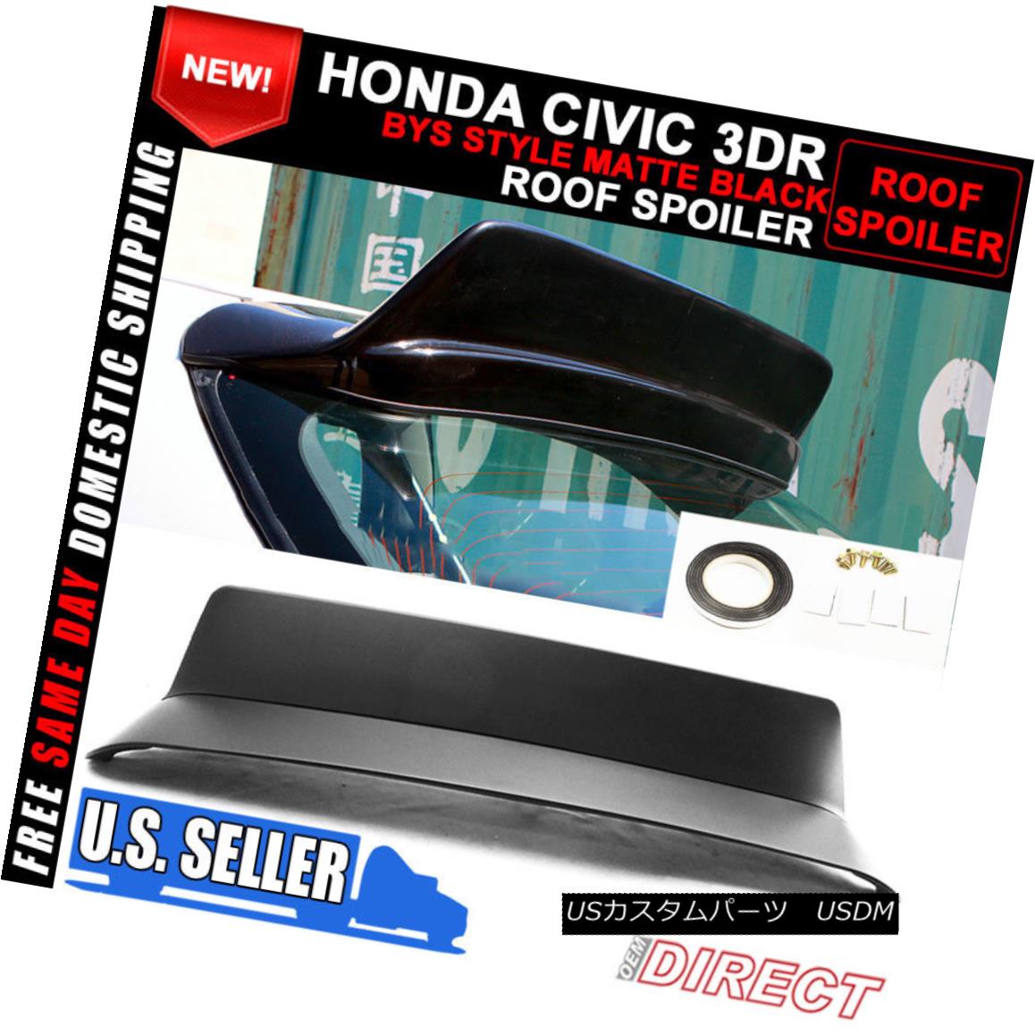 エアロパーツ 96-00 Honda Civic Painted Matte Black BYS Style Trunk Spoiler - ABS 96-00ホンダシビック塗装マットブラックBYSスタイルトランクスポイラー - ABS 【並行輸入品】
