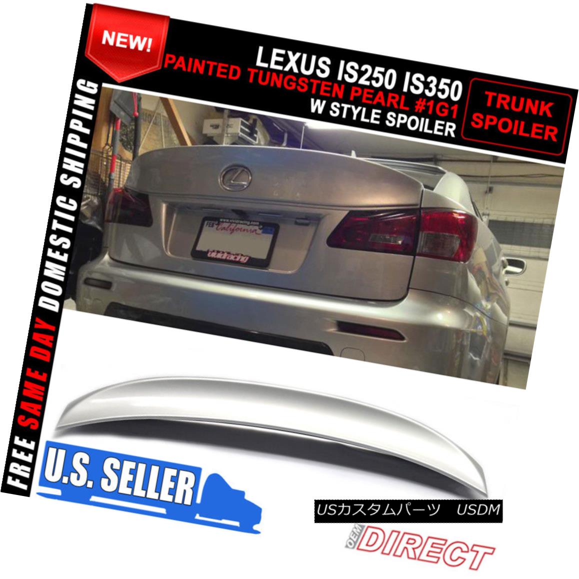 エアロパーツ For 06-13 Lexus Is250 Is350 IK Style Trunk Spoiler - Painted Tungsten Pearl #1G1 06-13レクサスIs250 Is350 IKスタイルトランク・スポイラー - ペイント・タングステン・パール＃1G1 【並行輸入品】