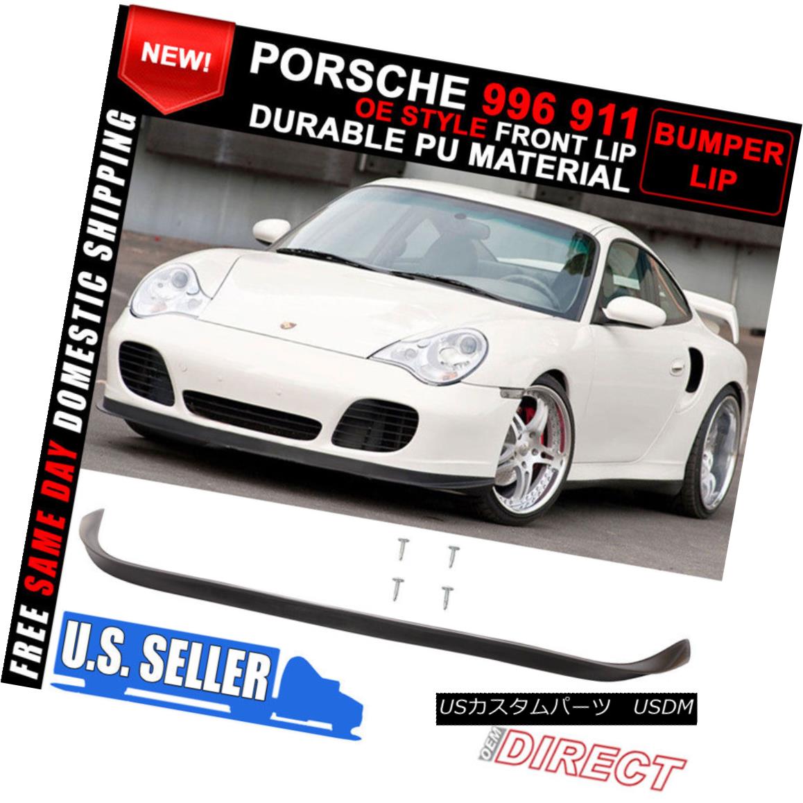 エアロパーツ For Porsche 996 911 4S Coupe Turbo OE Style No Hole Carrera Front Bumper Lip ポルシェ996 911 4SクーペターボOEスタイルノーホールカレラフロントバンパーリップ 【並行輸入品】