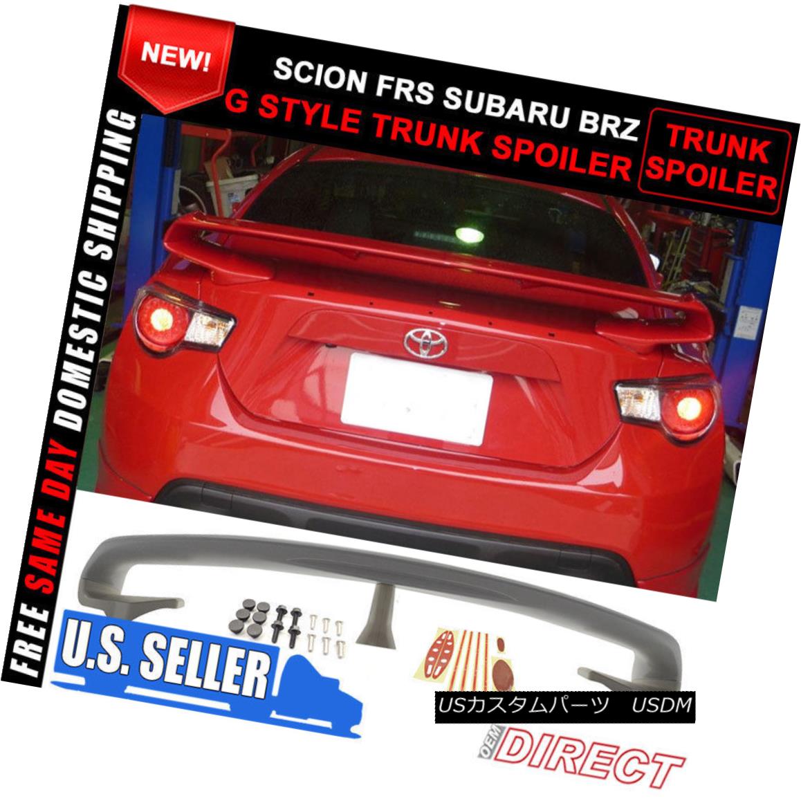 エアロパーツ Fit For 13-17 Scion FRS Subaru BRZ G Style Rear Trunk Spoiler ABS Unpainted 13-17シオンFRS用フィットスバルBRZ GスタイルリアトランクスポイラーABS未塗装 【並行輸入品】