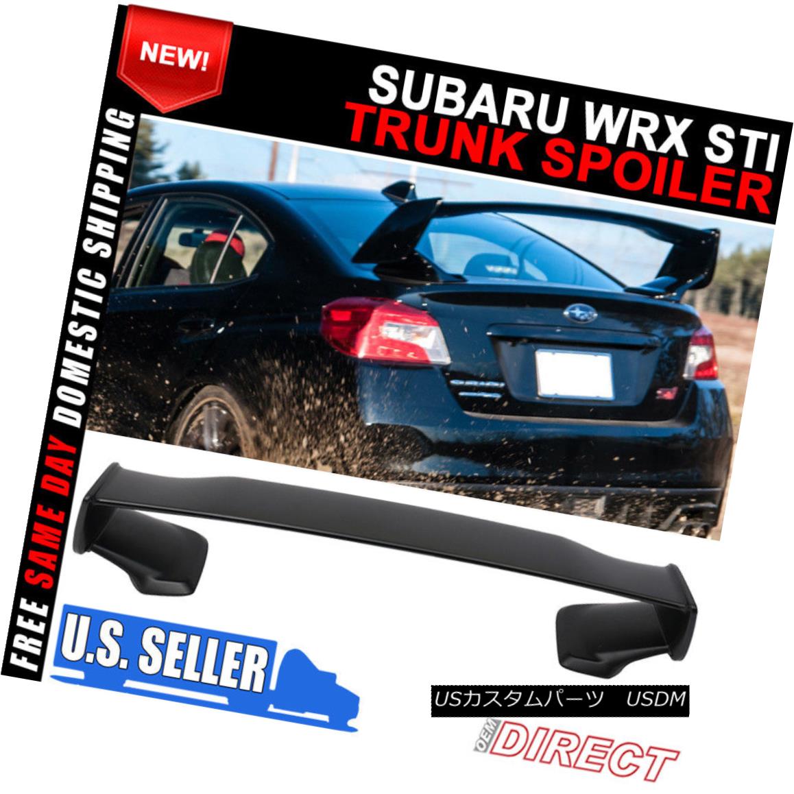 エアロパーツ For 15-18 Subaru WRX OE Factory STI Style ABS Black Rear Trunk Spoiler Paintable 15-18スバルWRX OE工場用STIスタイルABSブラックリアトランクスポイラーペインタブル 【並行輸入品】
