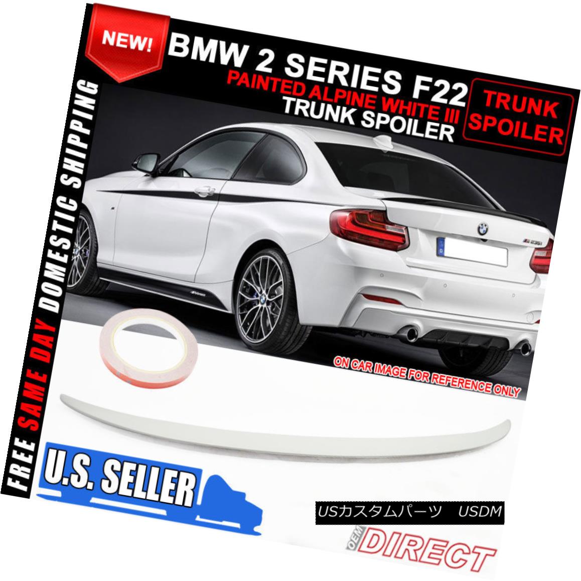 エアロパーツ 14-17 BMW 2 Series F22 P Style Trunk ABS Spoiler Painted Alpine White #300 14-17 BMW 2シリーズF22 PスタイルトランクABSスポイラーペイントアルパインホワイト＃300 【並行輸入品】