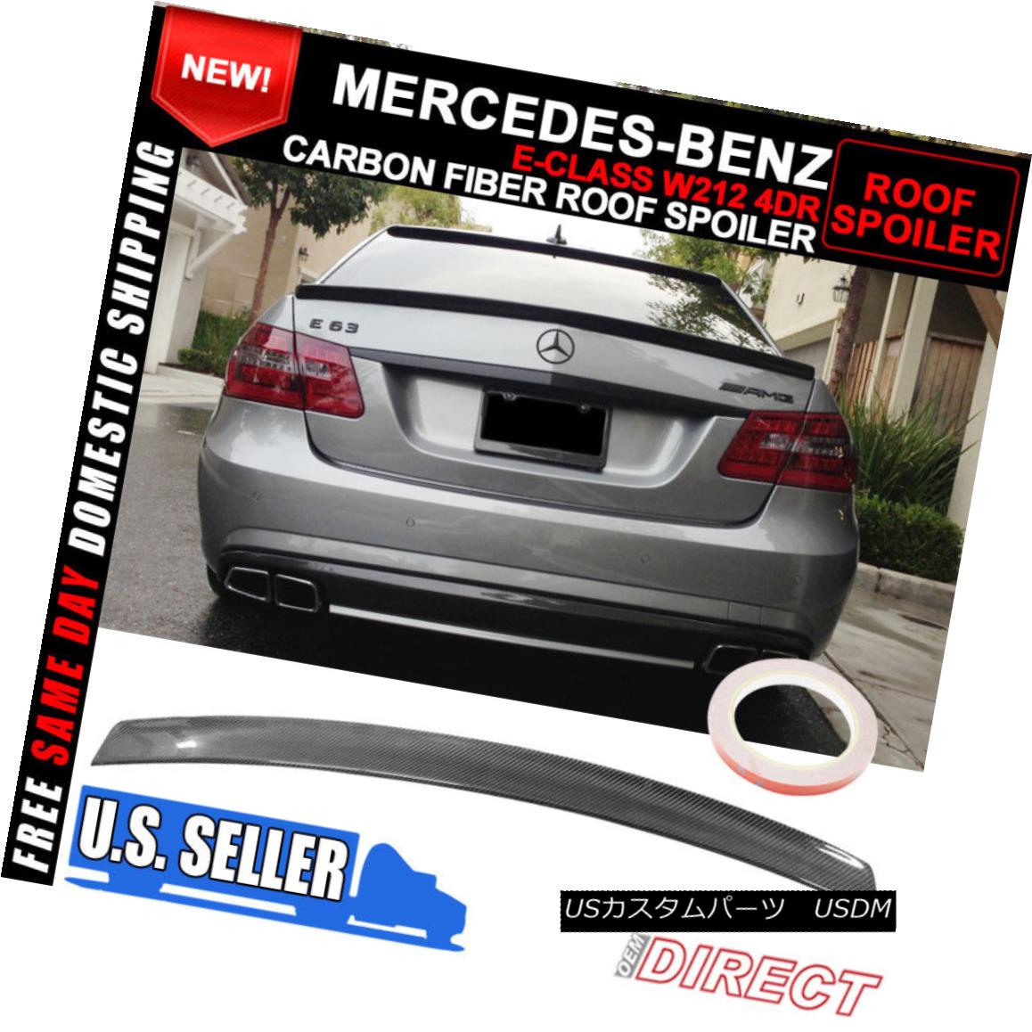 エアロパーツ 10-16 Mercedes Benz E-Class W212 OE Style Rear Roof Spoiler Carbon Fiber CF 10-16メルセデスベンツEクラスW212 OEスタイルリアルーフスポイラーカーボンファイバーCF 【並行輸入品】