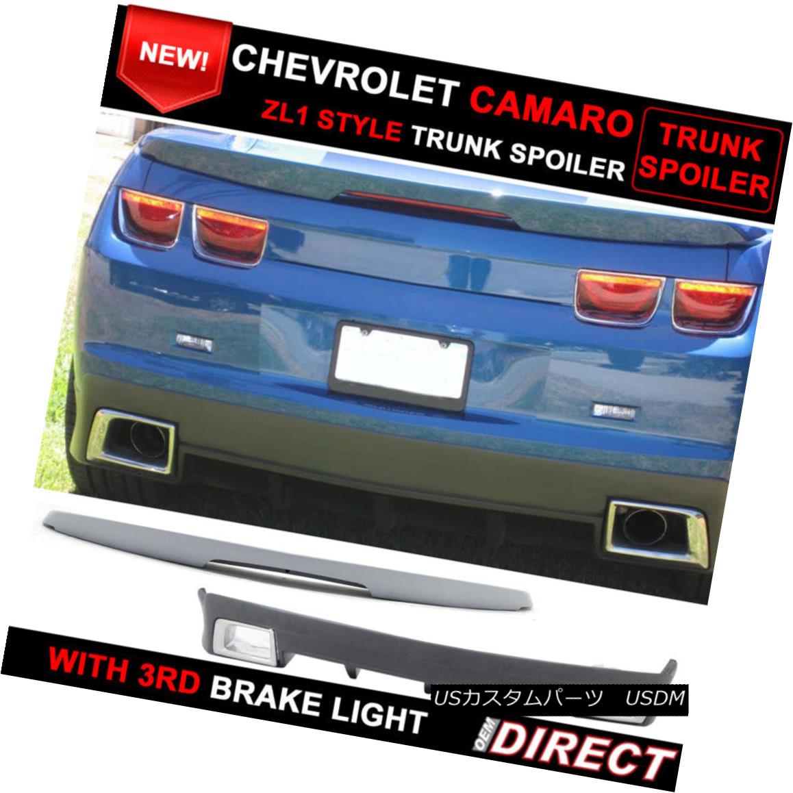 エアロパーツ Fit For Chevy Camaro ZL1 Style Trunk Spoiler W/ Led Light + GFX Rear Lip W/ Tips フィット・フォー・チェビー・カマロZL1スタイル・トランク・スポイラーW / Ledライト+ GFXリア・リップW /ヒント 【並行輸入品】