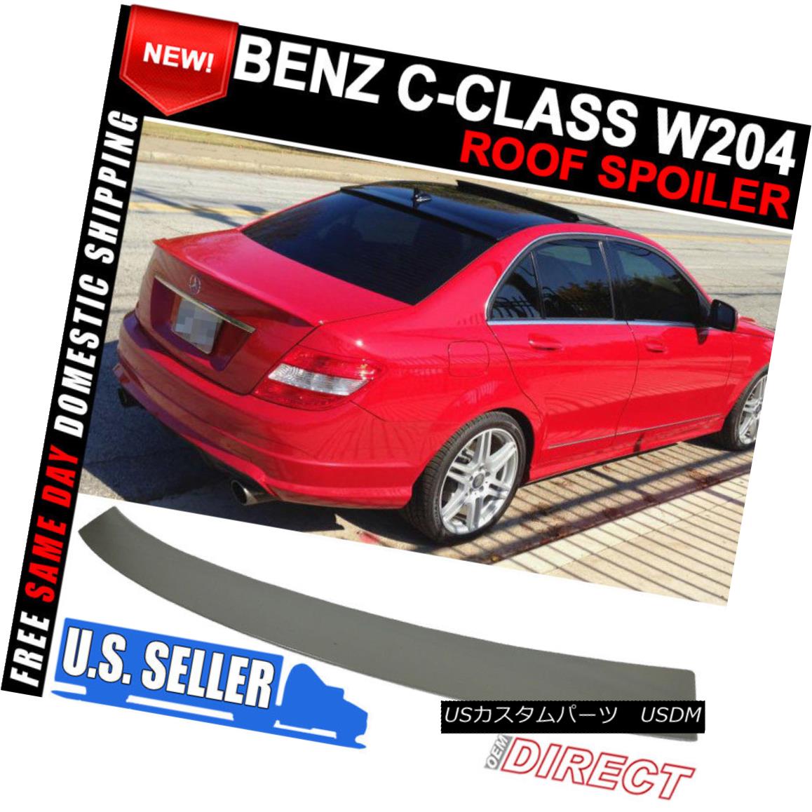 エアロパーツ 08-14 Benz C-Class W204 OE Style Unpainted ABS Roof Spoiler 08-14ベンツCクラスW204 OEスタイル無塗装ABSルーフスポイラー 【並行輸入品】