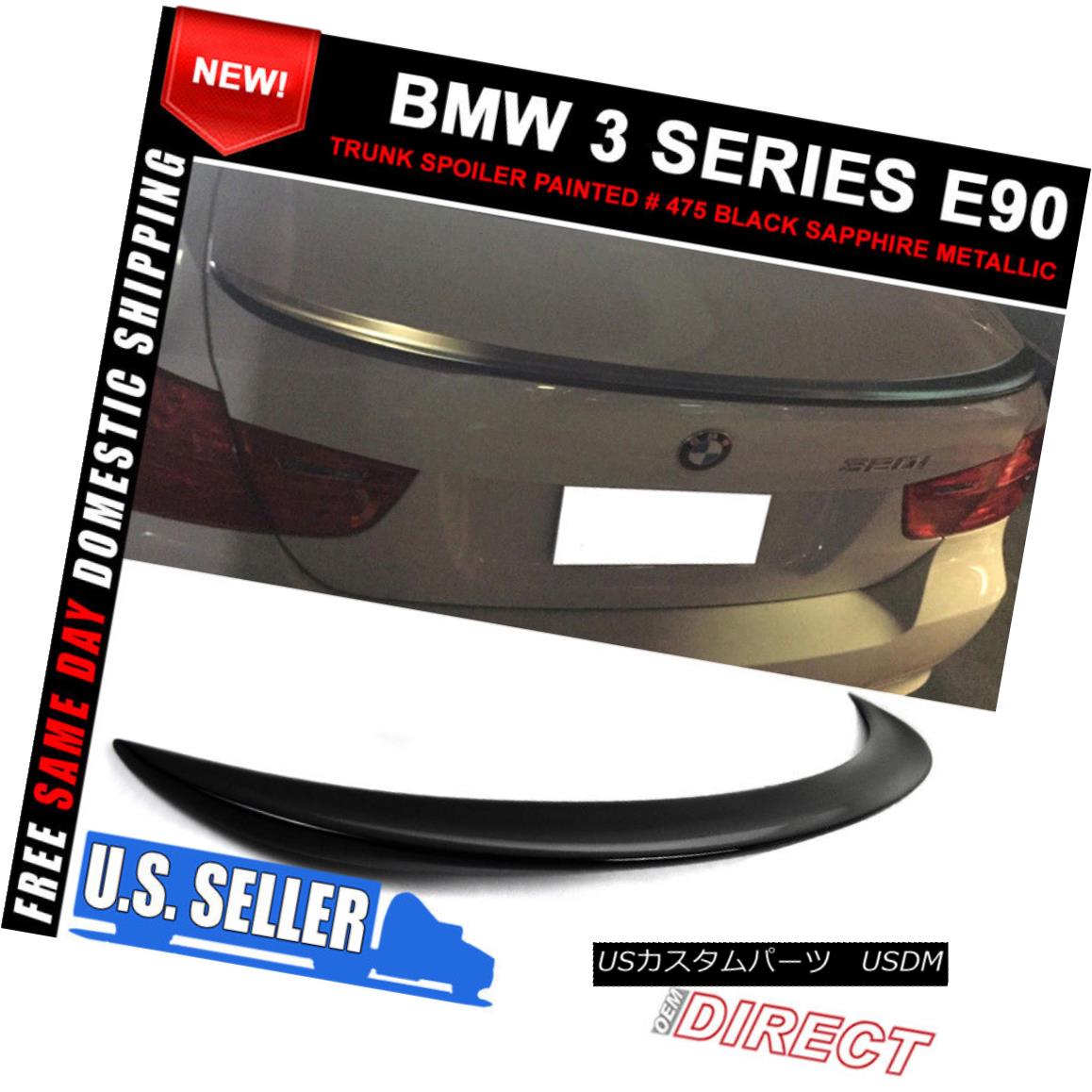 エアロパーツ 06-11 BMW 3 Series E90 Trunk Spoiler Painted # 475 Black Sapphire Metallic 06-11 BMW 3シリーズE90トランク・スポイラー＃475ブラック・サファイア・メタリック塗装済み 【並行輸入品】
