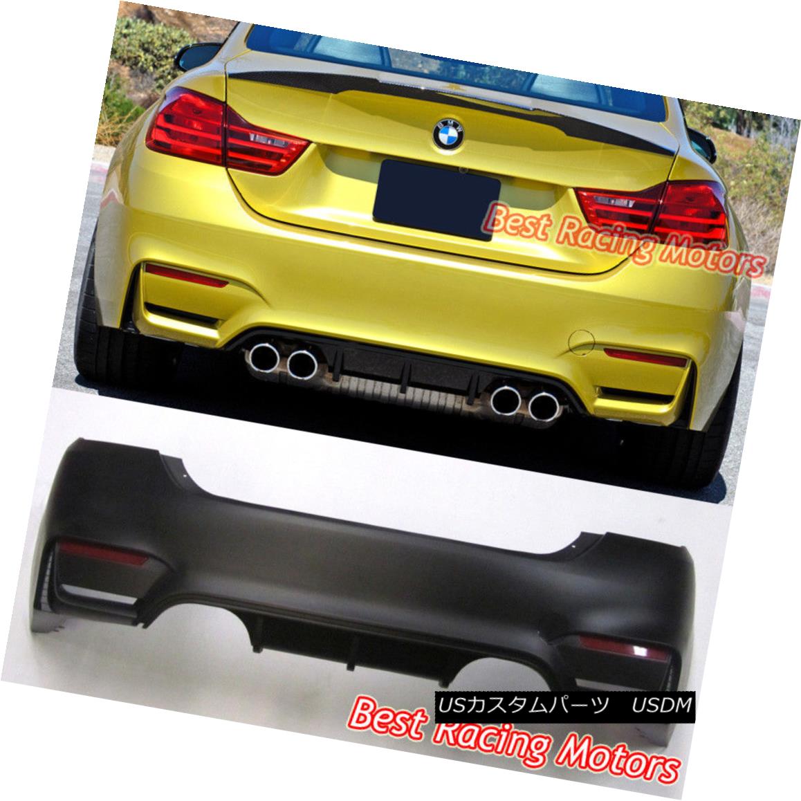 エアロパーツ M4 Style Rear Bumper (2 Outlets) [2 Tips / Outlet] Fit 15-18 BMW F36 Gran Coupe M4スタイルリアバンパー（2アウトレット）[2ヒント/アウトレット]フィット15-18 BMW F36グランクーペ 【並行輸入品】｜カスタムパーツ WORLD倉庫