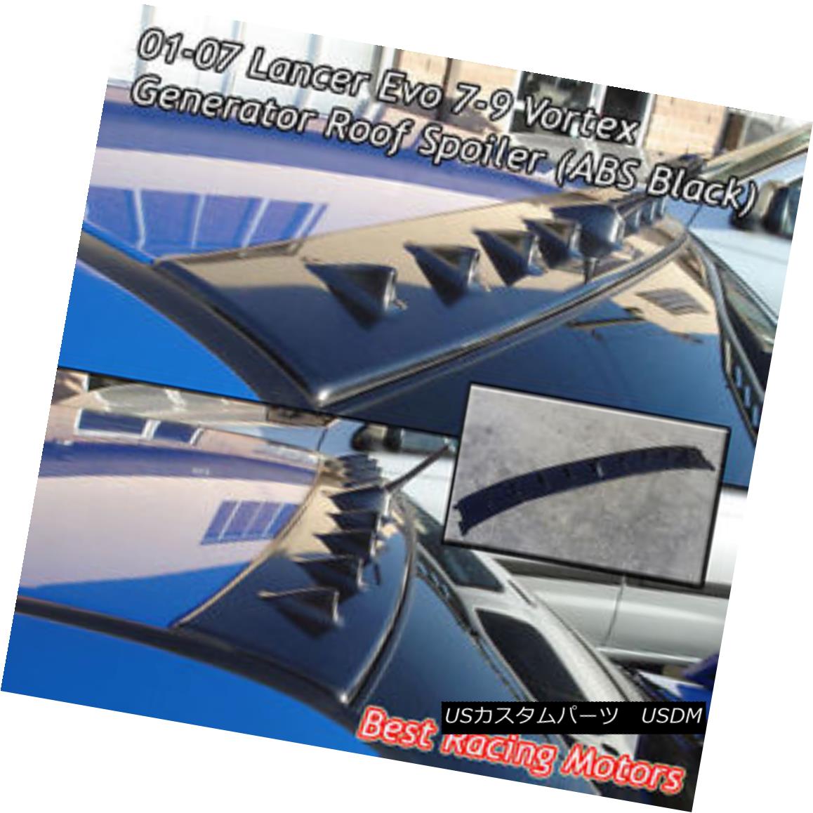 エアロパーツ Vortex VG Style Roof Spoiler Wing (ABS Black) Fits 01-07 Mitsubishi EVO 7 8 9 Vortex VGスタイルルーフスポイラーウイング（ABSブラック）01-07三菱EVO 7 8 9 【並行輸入品】