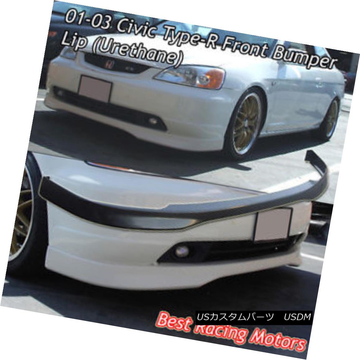 エアロパーツ TR Style Front Bumper Lip (Urethane) Fits 01-03 Honda Civic 2/4dr TRスタイルフロントバンパーリップ（ウレタン）フィット01-03 Honda Civic 2 / 4dr 【並行輸入品】