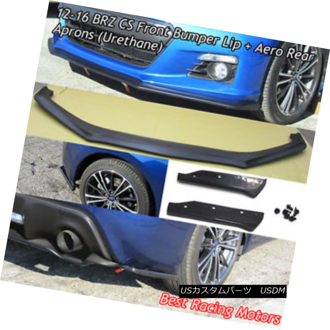 エアロパーツ CS Style Front Bumper Lip + Aero Rear Aprons (Urethane) Fit 12-16 Subaru BRZ CSスタイルフロントバンパーリップ+エアロリアエプロン（ウレタン）フィット12-16スバルBRZ 【並行輸入品】