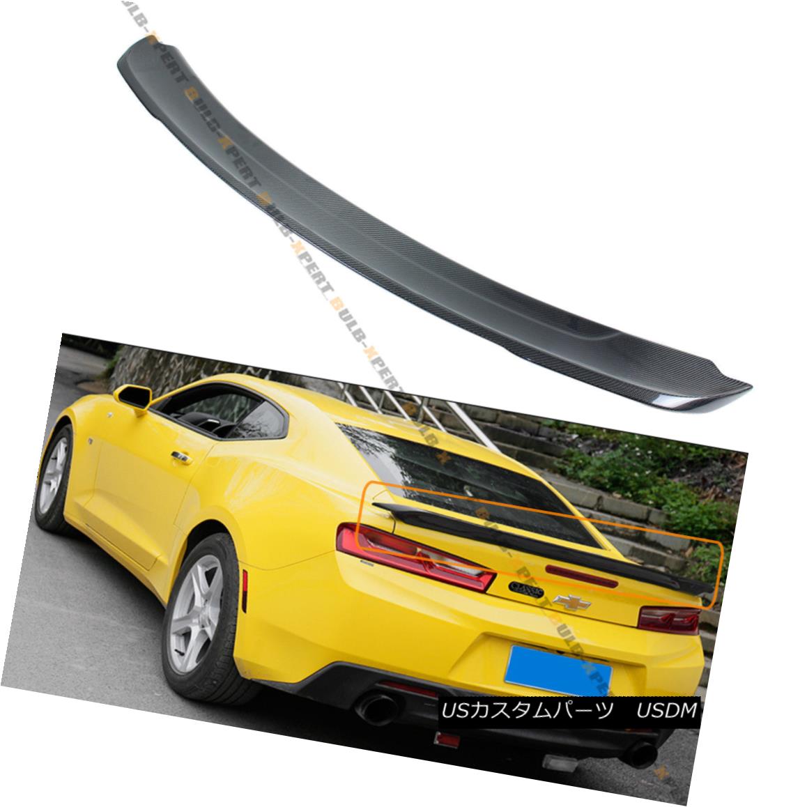 エアロパーツ For 2016-18 Chevy Camaro LT SS Duckbill Highkick Carbon Fiber Trunk Spoiler Wing 2016-18シボレーカマロLT SSダックビルハイキックカーボンファイバートランクスポイラーウイング 【並行輸入品】