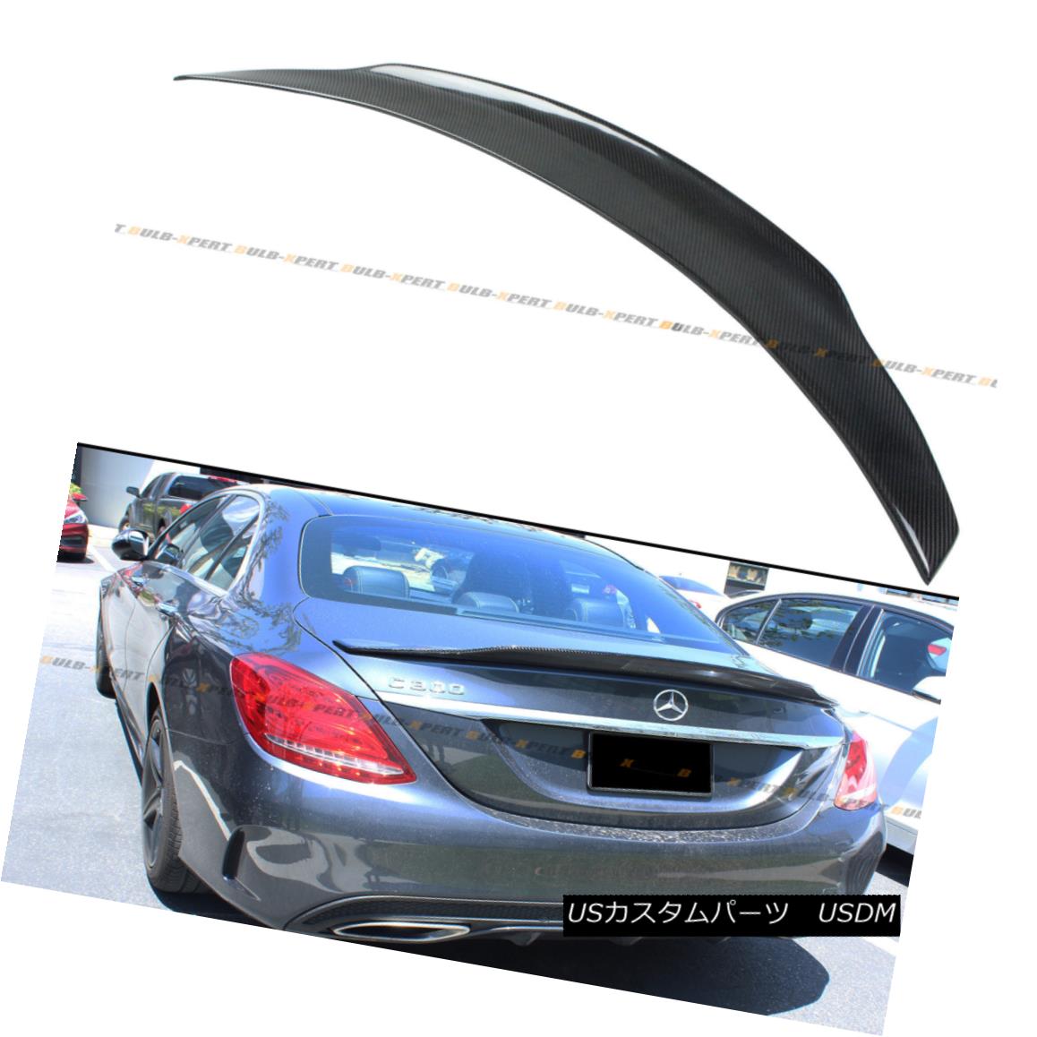 エアロパーツ FOR 2015-17 MERCEDES BENZ W205 C63 AMG HIGHKICK CARBON FIBER TRUNK SPOILER WING ベンツW205 C63 AMGハイカックカーボンファイバートランクスポイラーウイング用2015-17 MERCEDES FOR 【並行輸入品】