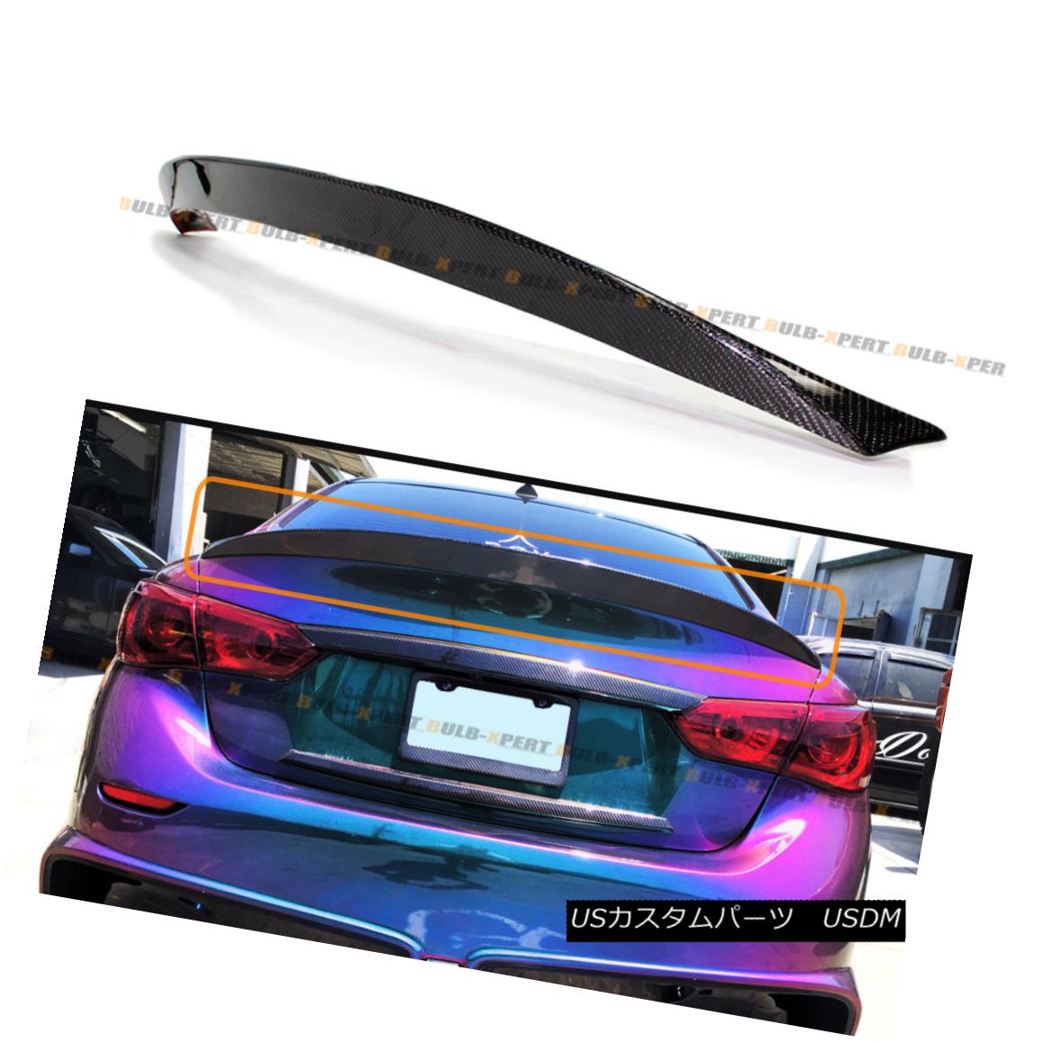 エアロパーツ FITS FOR 2014-2017 INFINITI Q50 Q50S VIP O-TYPE CARBON FIBER TRUNK SPOILER WING 2014-2017のフィット感INFINITI Q50 Q50S VIP O-タイプ炭素繊維トランクスポイラーウイング 【並行輸入品】