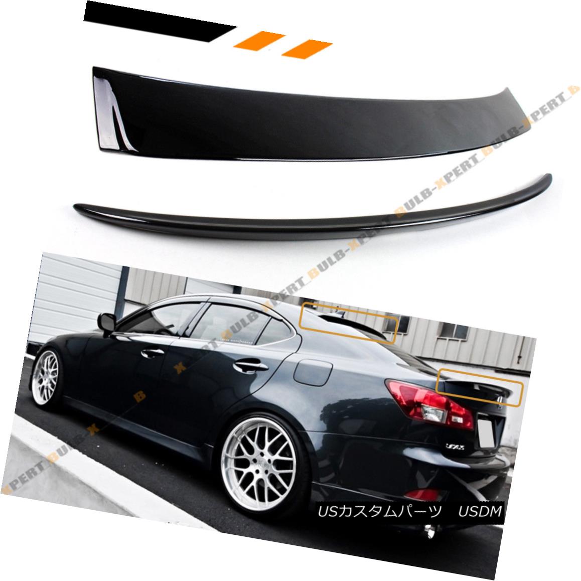 エアロパーツ FOR 06-13 LEXUS IS 250/350/ ISF GLOSS BLK REAR TRUNK LID + VIP REAR ROOF SPOILER FOR 06-13レクサスIS 250/350 / ISFグロスBLKリアトランクリッド+ VIPリアルーフスポイラー 【並行輸入品】